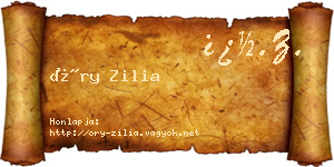 Őry Zilia névjegykártya